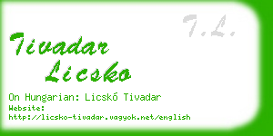 tivadar licsko business card